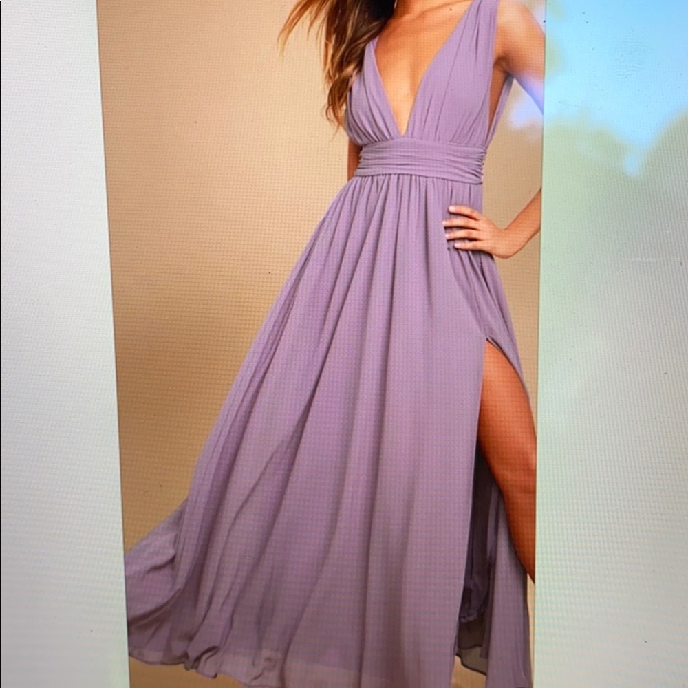 Lulus heavenly hues dusty purple dress